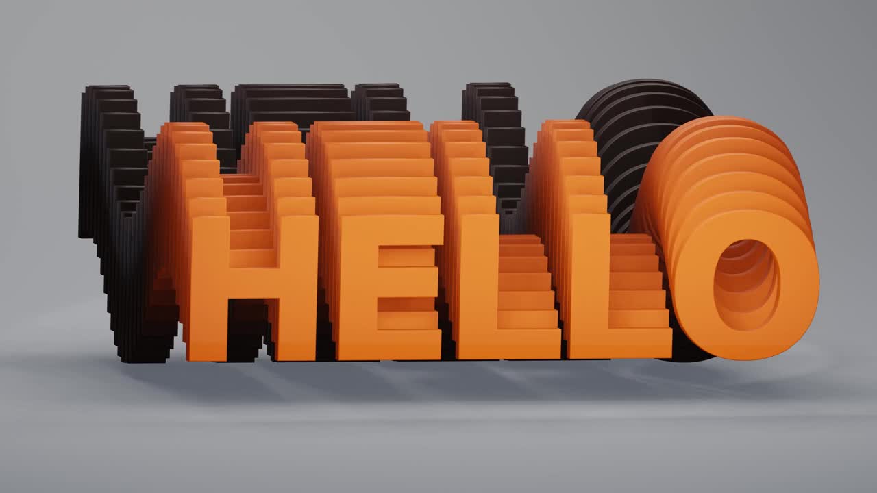 Hello Word，动态和引人入胜的动态动画文本“Hello”:理想的社交媒体背景，视频编辑，彩色飞溅，视觉增强，创意设计视频素材