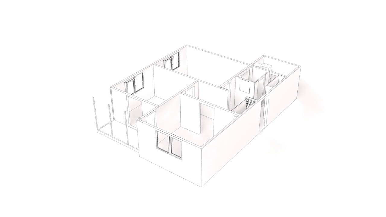 白色房间绘图动画建筑师培训视频素材