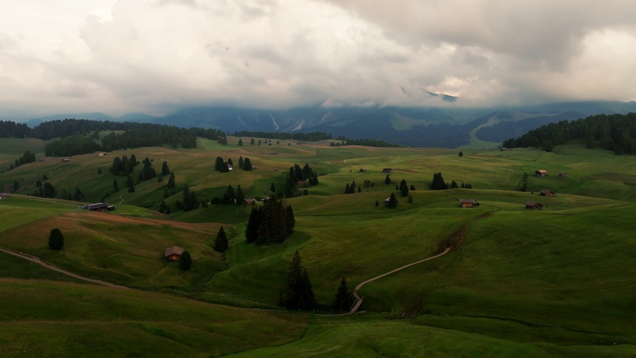 Alpe di Siusi，白云石，意大利视频素材