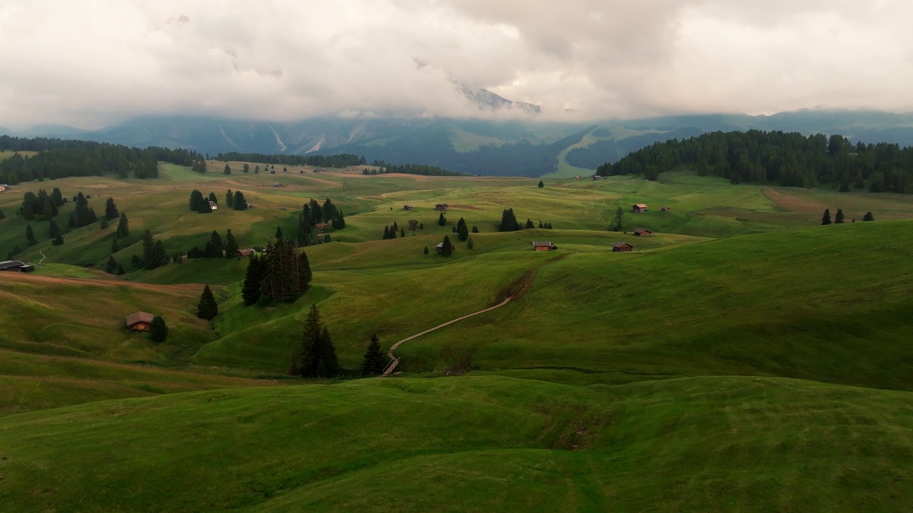 Alpe di Siusi，白云石，意大利视频素材