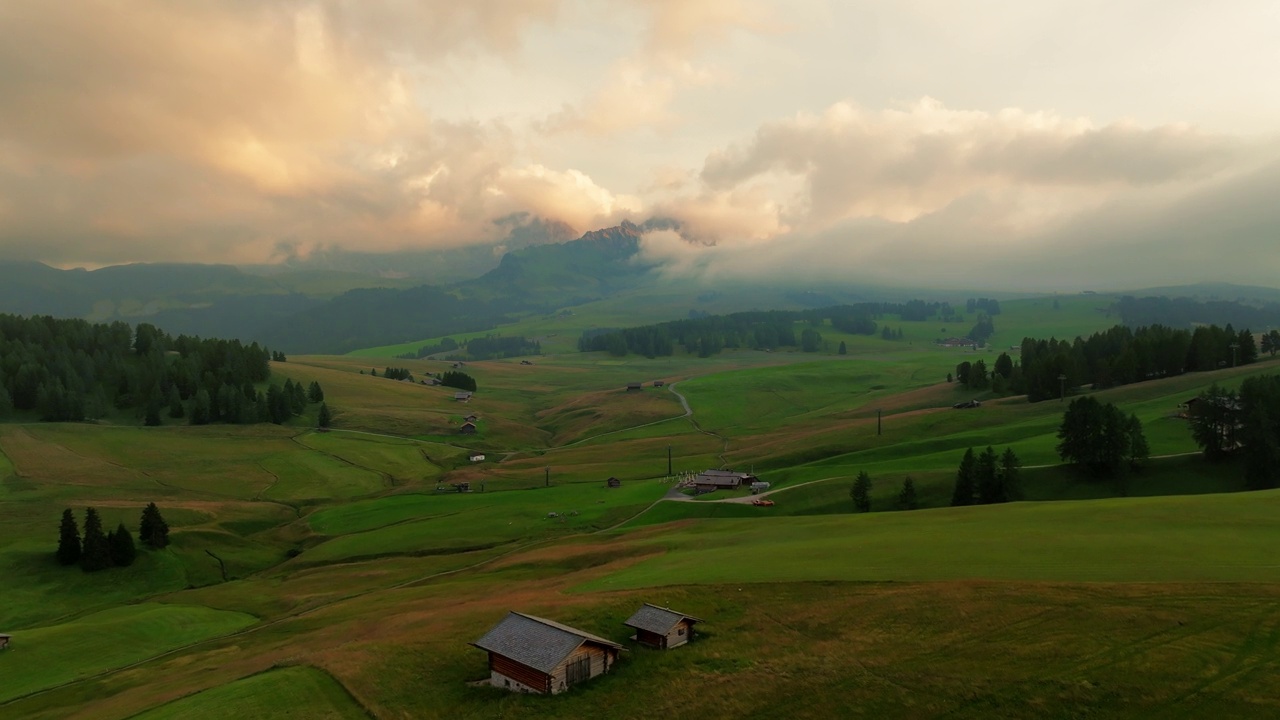 Alpe di Siusi，白云石，意大利视频素材