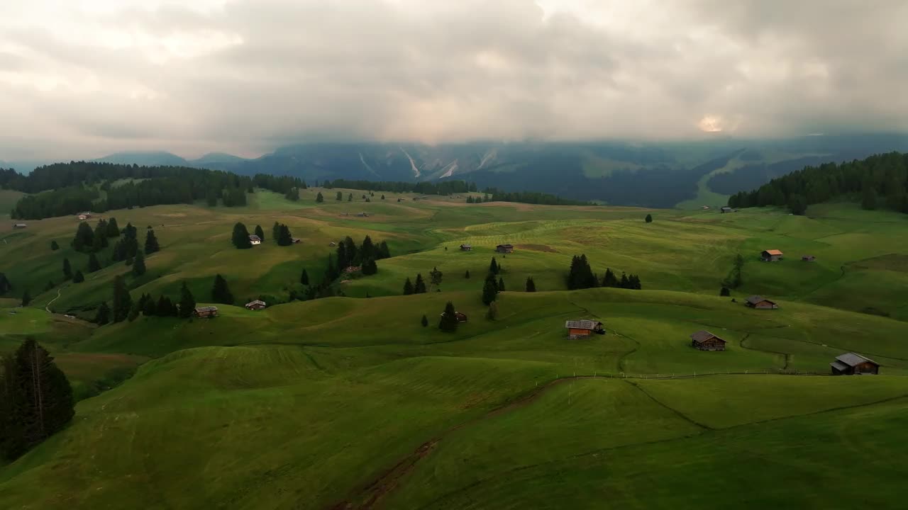 Alpe di Siusi，白云石，意大利视频素材