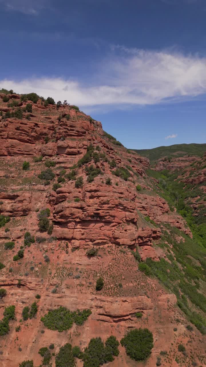 风景秀丽的砂岩和石灰岩峡谷在犹他州峡谷视频素材