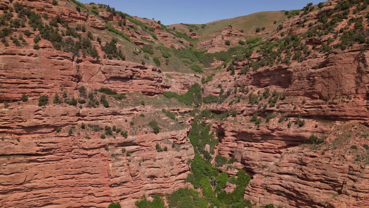 风景秀丽的砂岩和石灰岩峡谷在犹他州峡谷视频素材