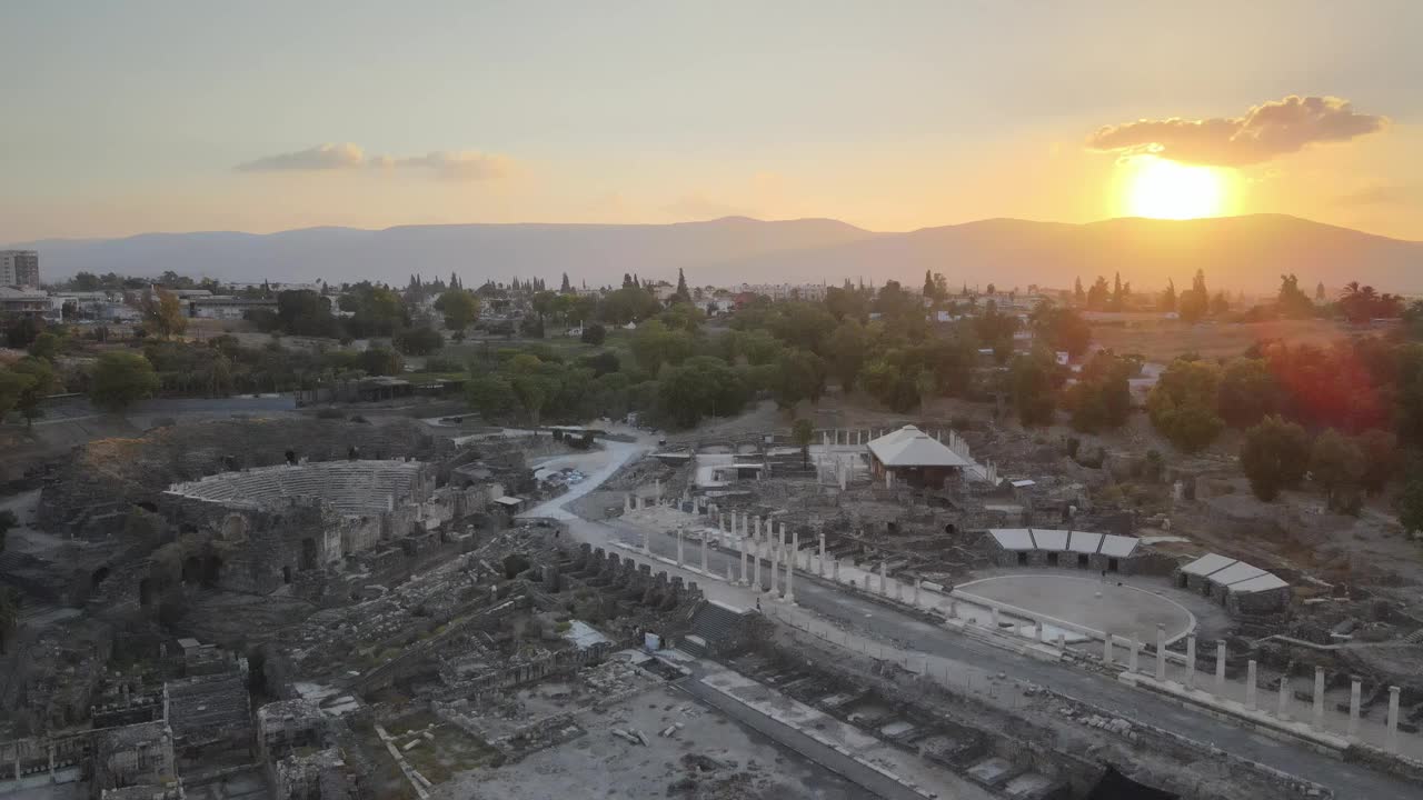 古代遗址和日落视频素材