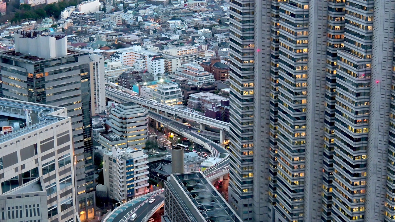 新宿大厦的高架景观视频下载