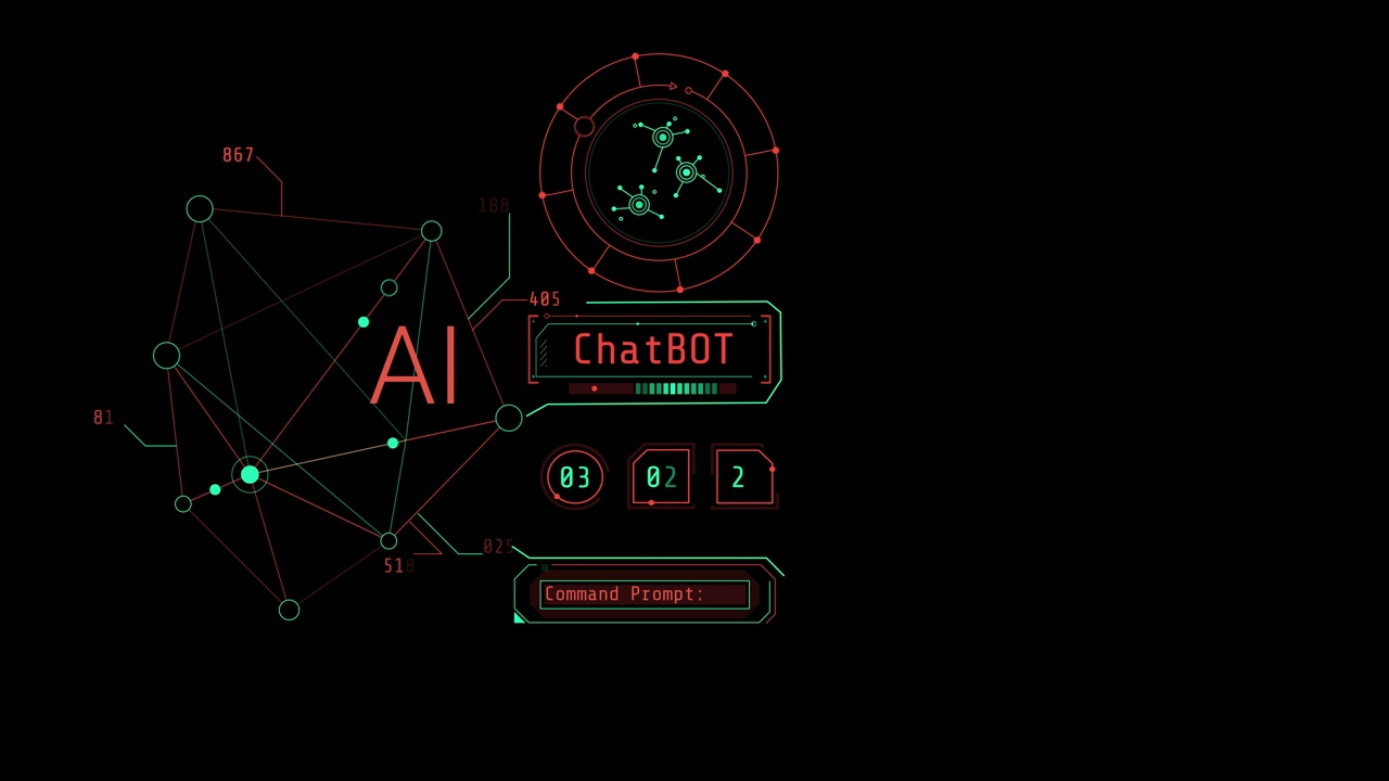 人工智能的信息图和提示工程在alpha频道。视频素材