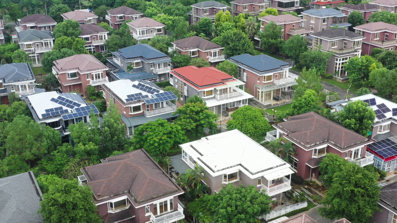 现代城镇可持续住区鸟瞰图视频素材