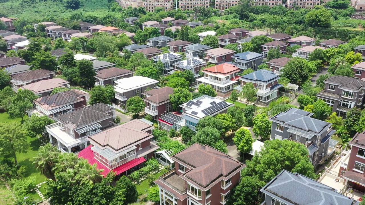 现代城镇可持续住区鸟瞰图视频素材