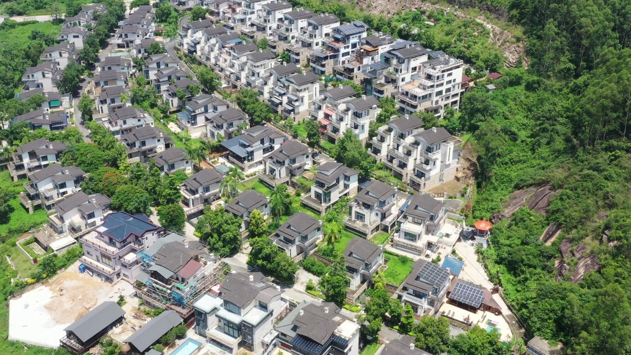 现代城镇可持续住区鸟瞰图视频素材