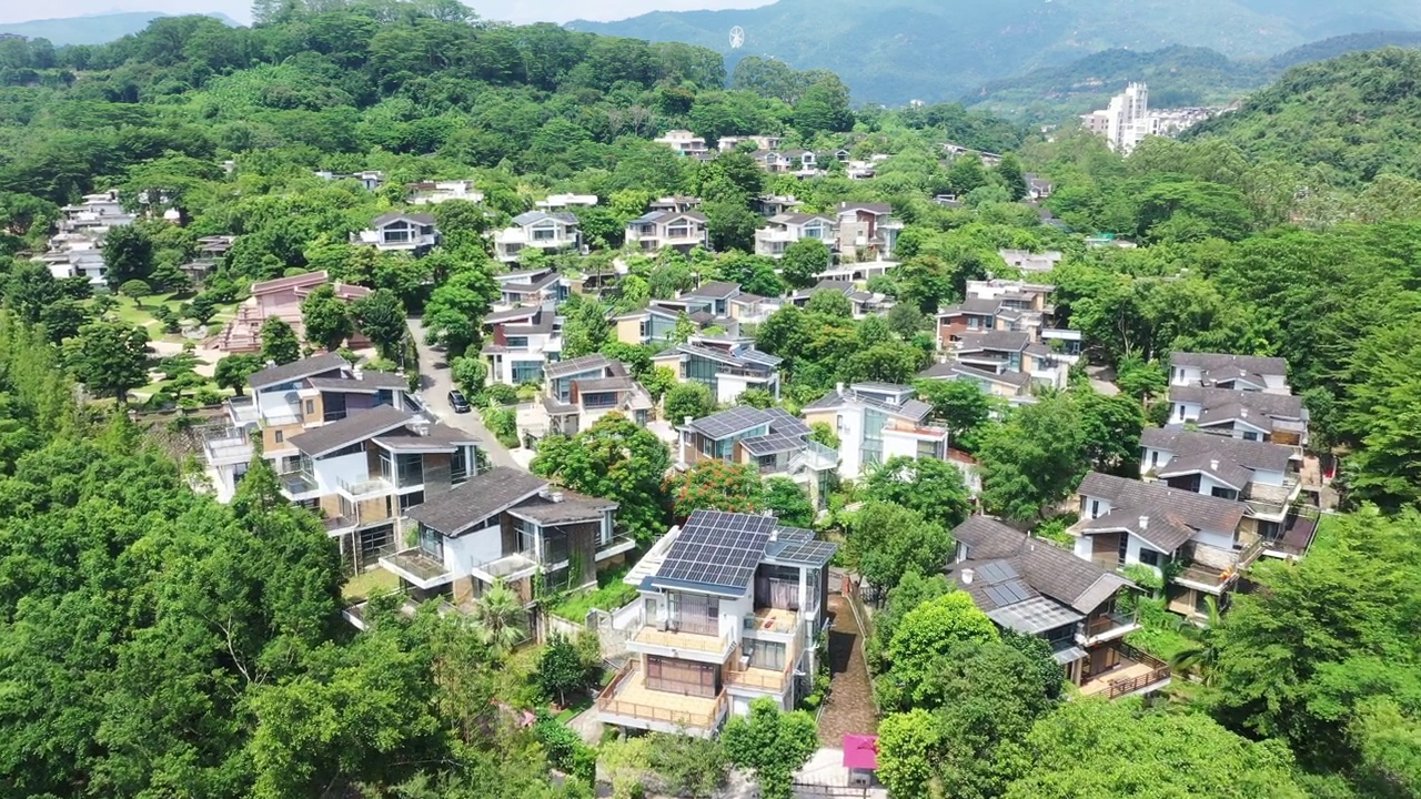 现代城镇可持续住区鸟瞰图视频素材