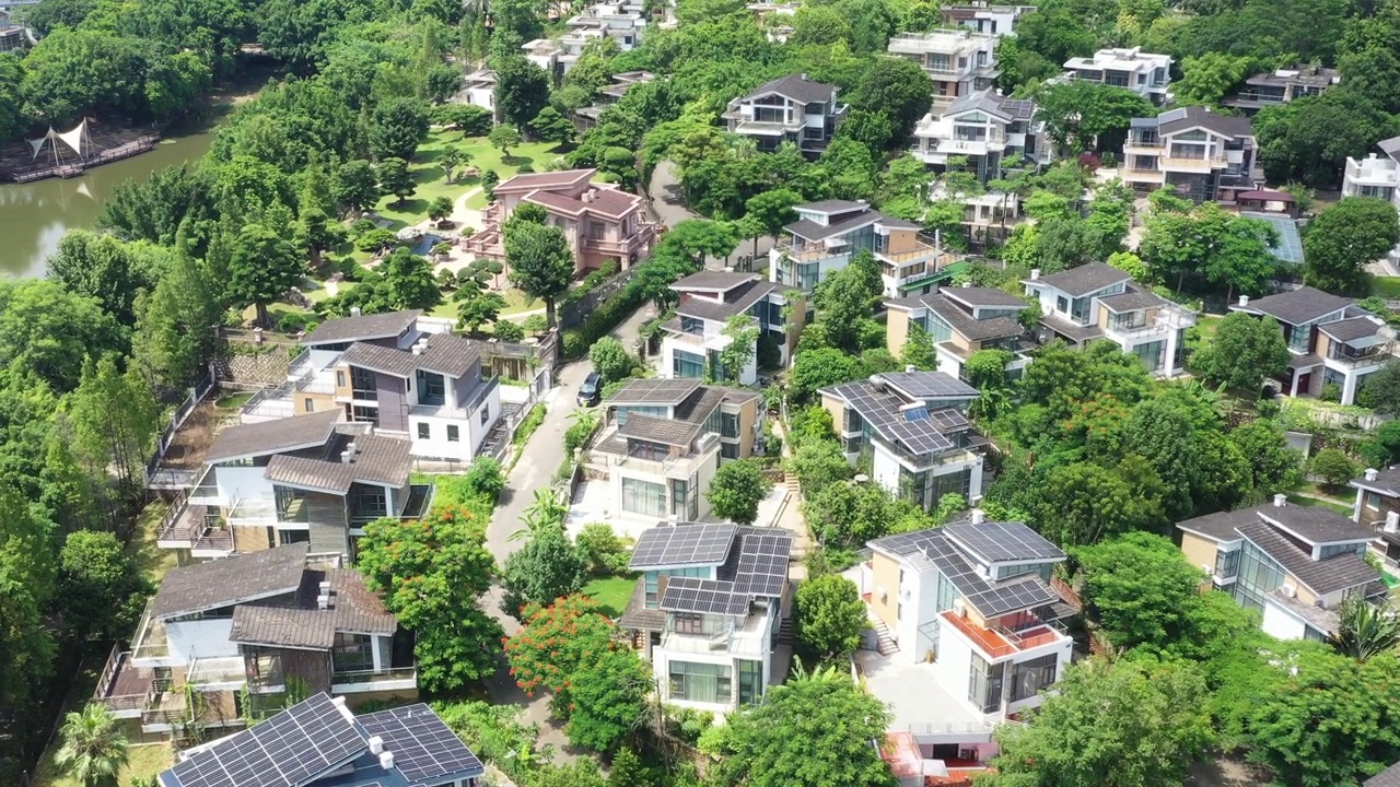 现代城镇可持续住区鸟瞰图视频素材