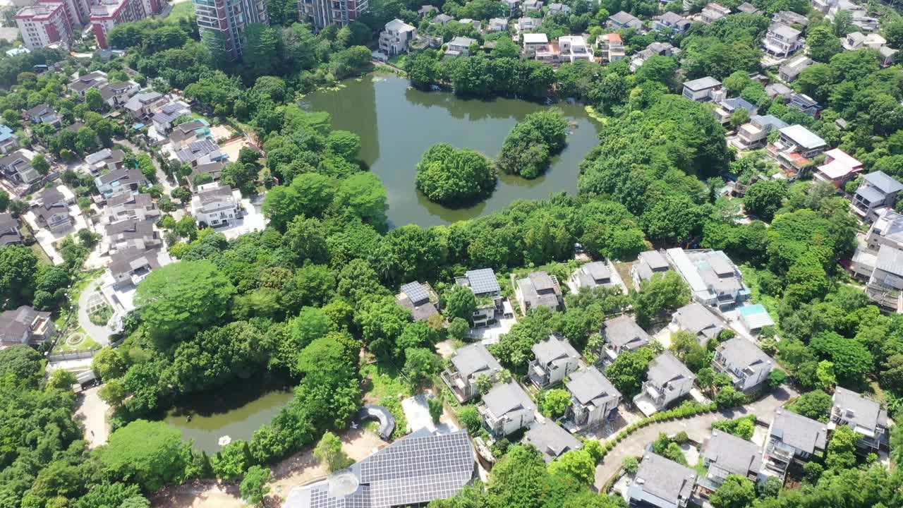 现代城镇可持续住区鸟瞰图视频素材