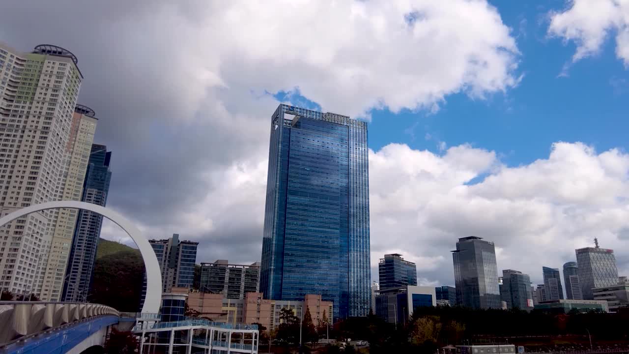 亚洲韩国釜山海云台的Centum城市时间轴视频下载