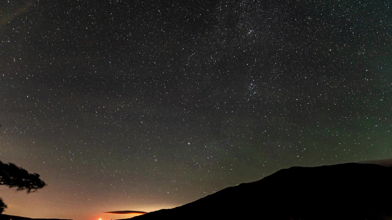 英国湖区巴塞斯韦特湖上空的延时夜空视频素材