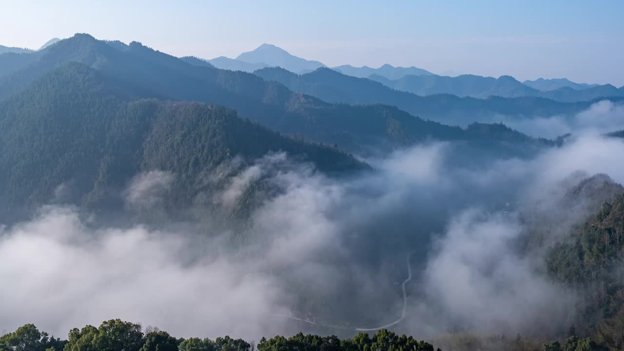 雾谷视频素材