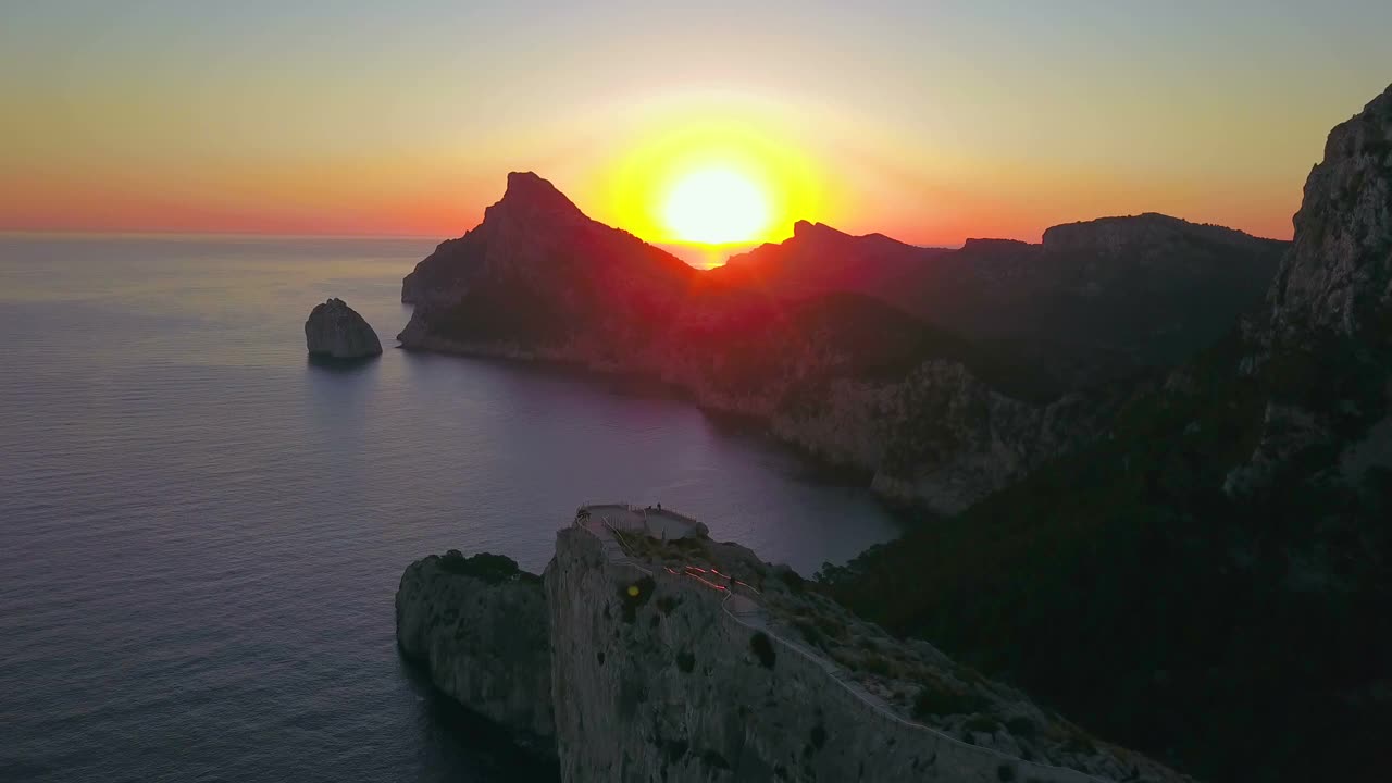 马略卡岛，特拉蒙塔纳山脉，福门托角和埃斯科洛梅尔岩石视频素材