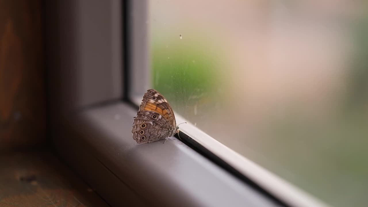 蝴蝶被困在房间里。视频下载