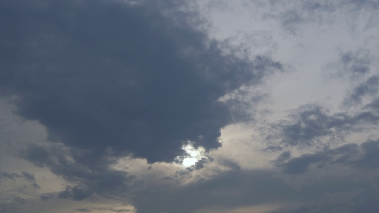 戏剧性的天空与暴风雨云在阴天的时间流逝。视频素材