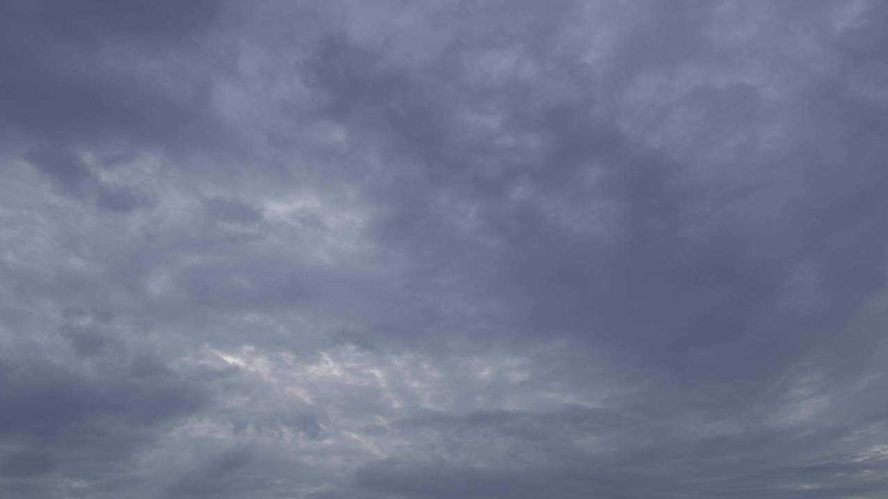 戏剧性的天空与暴风雨云在阴天的时间流逝。视频素材