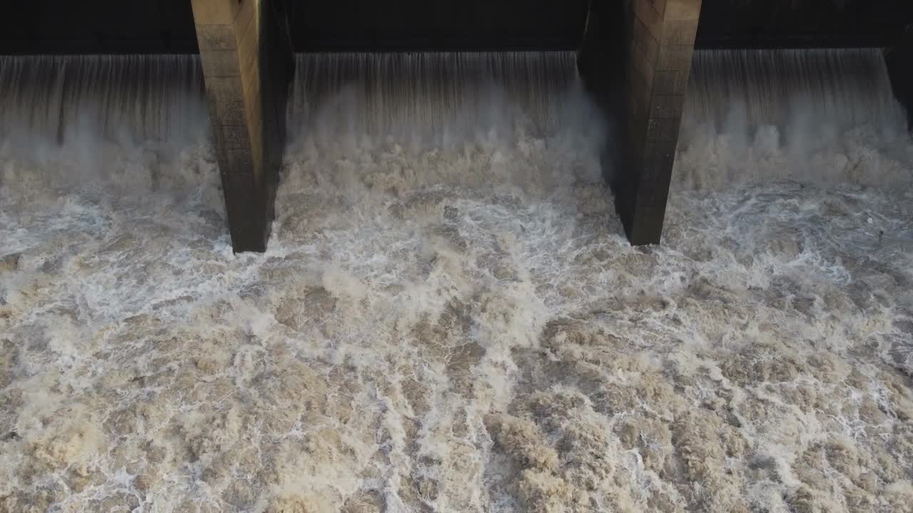 洪水，德国塞里格堰的高水位视频素材