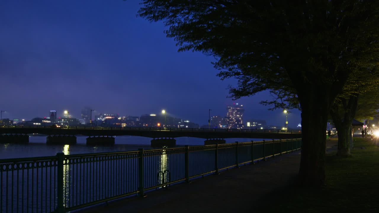 查尔斯河夜景视频素材