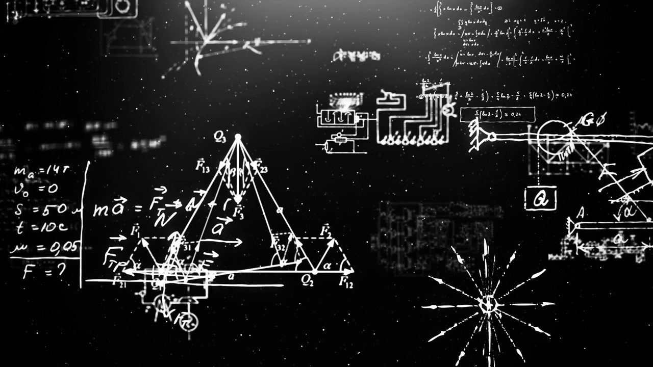 数学物理公式黑白循环股票视频
数学符号，数学，数学公式，计算，物理视频素材