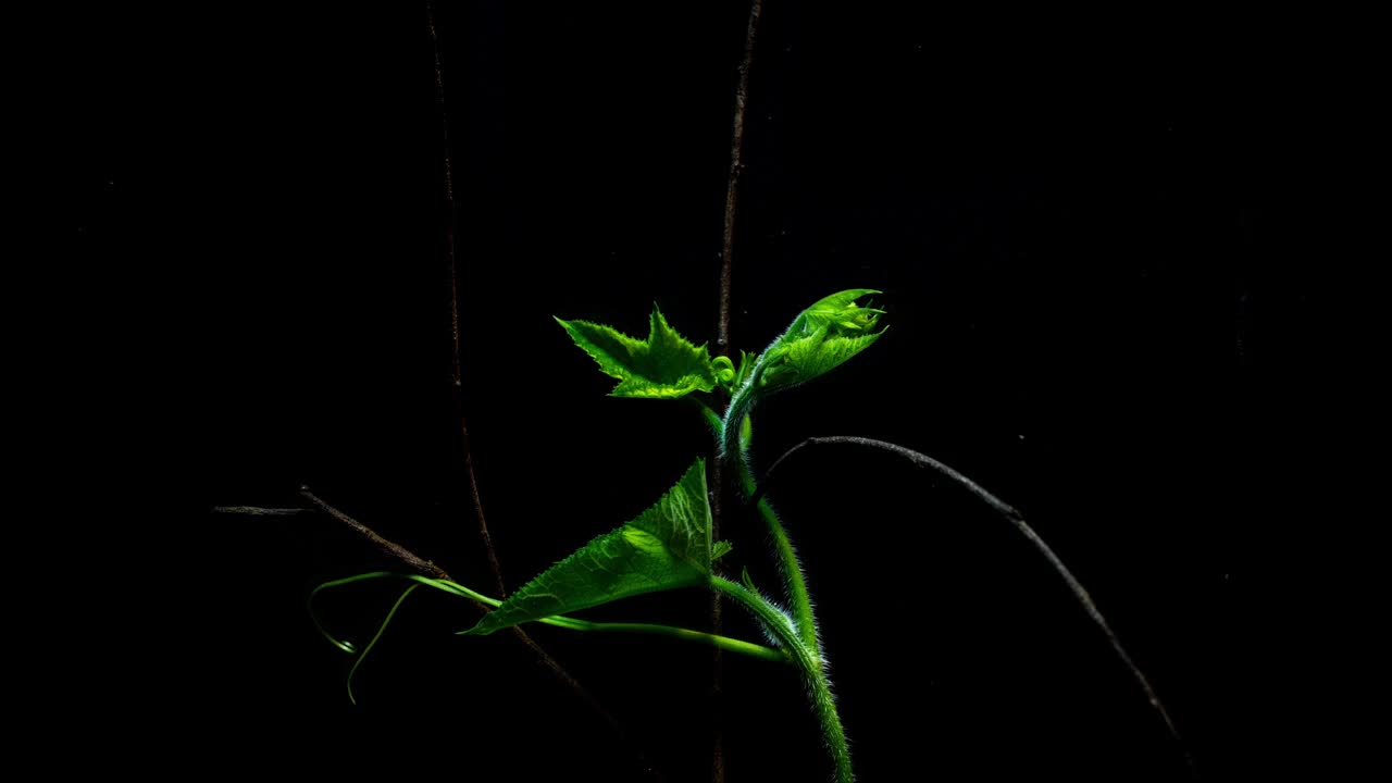 工作室拍摄-南瓜(Curcurbita)的生长，花园作物，双子叶植物，水果和藤蔓/韩国视频素材