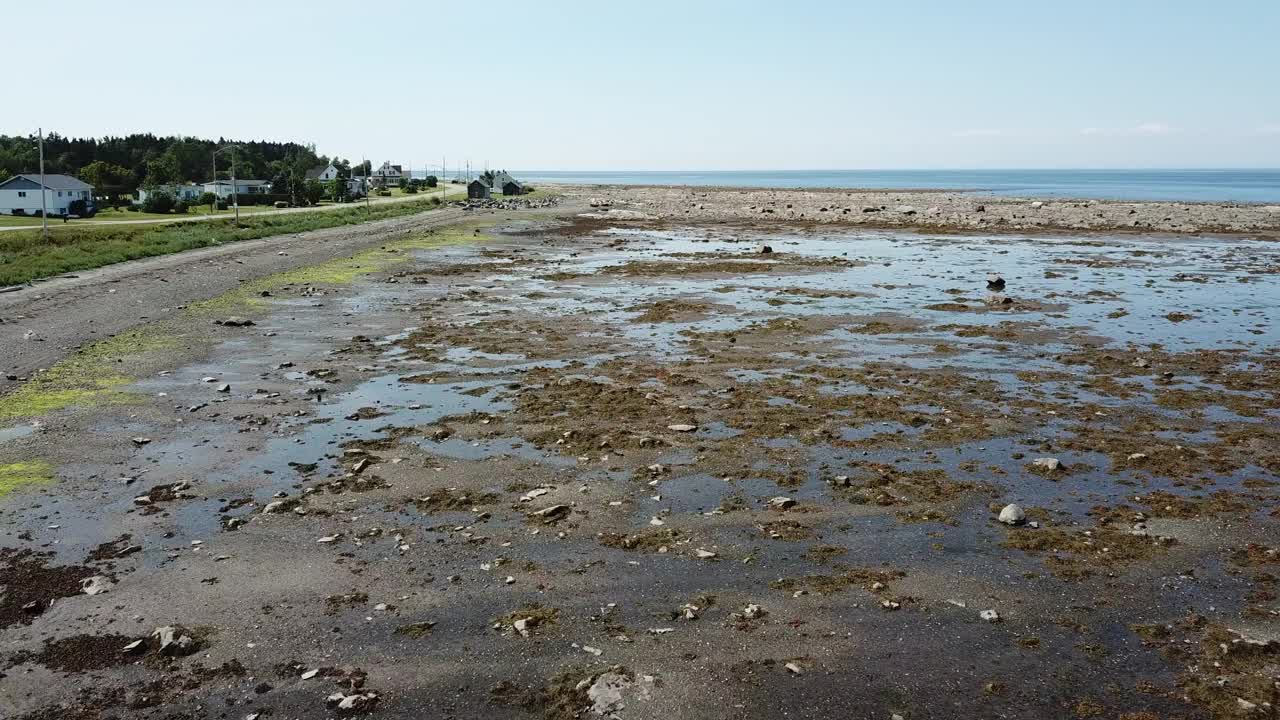 加拿大魁北克省加斯西的圣劳伦斯河岸边视频素材