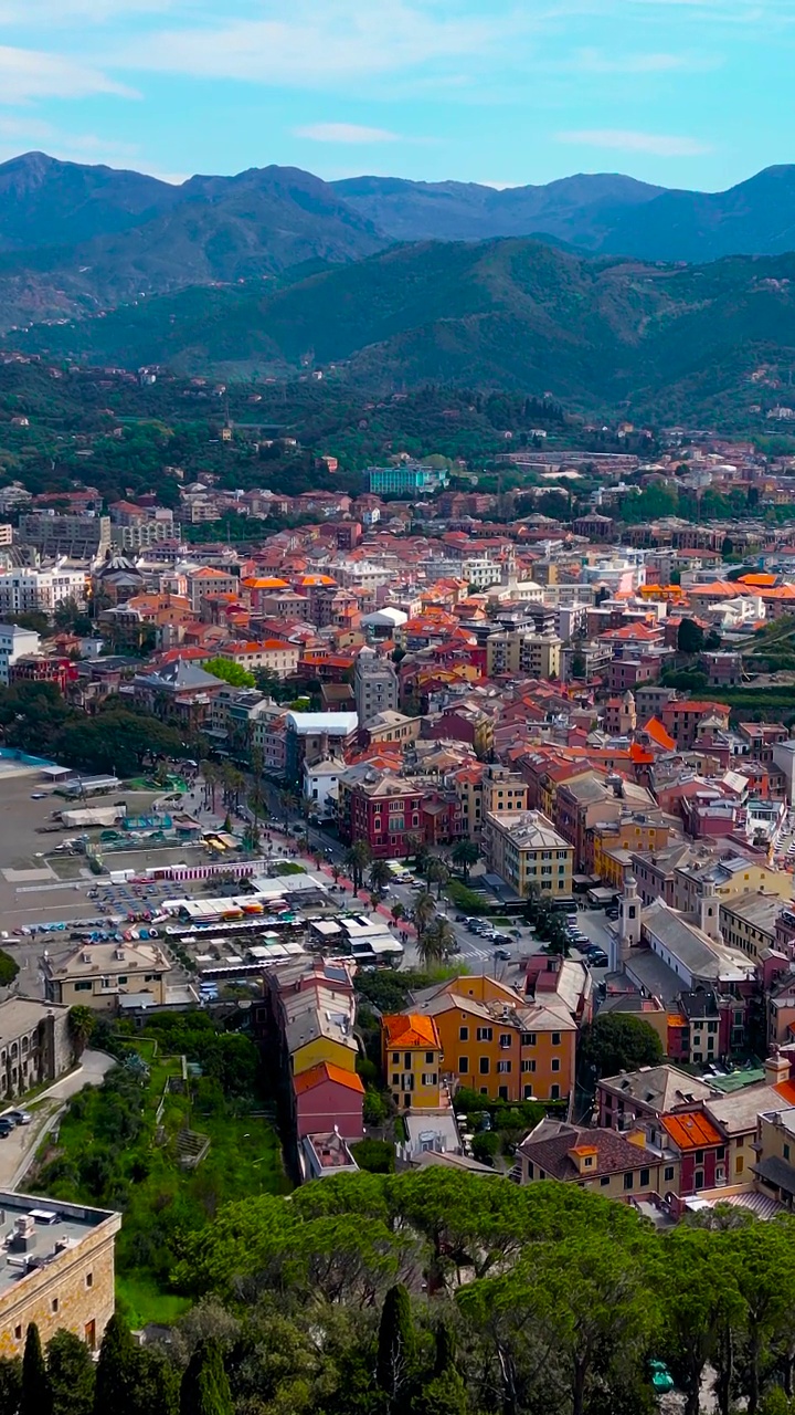 意大利利古里亚Sestri Levante的城市景观视频素材