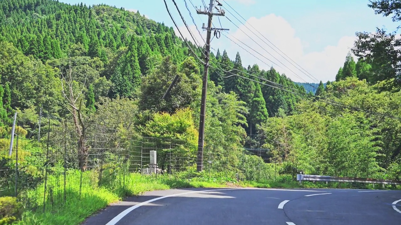 驾车前往日本熊本的阿苏山视频素材