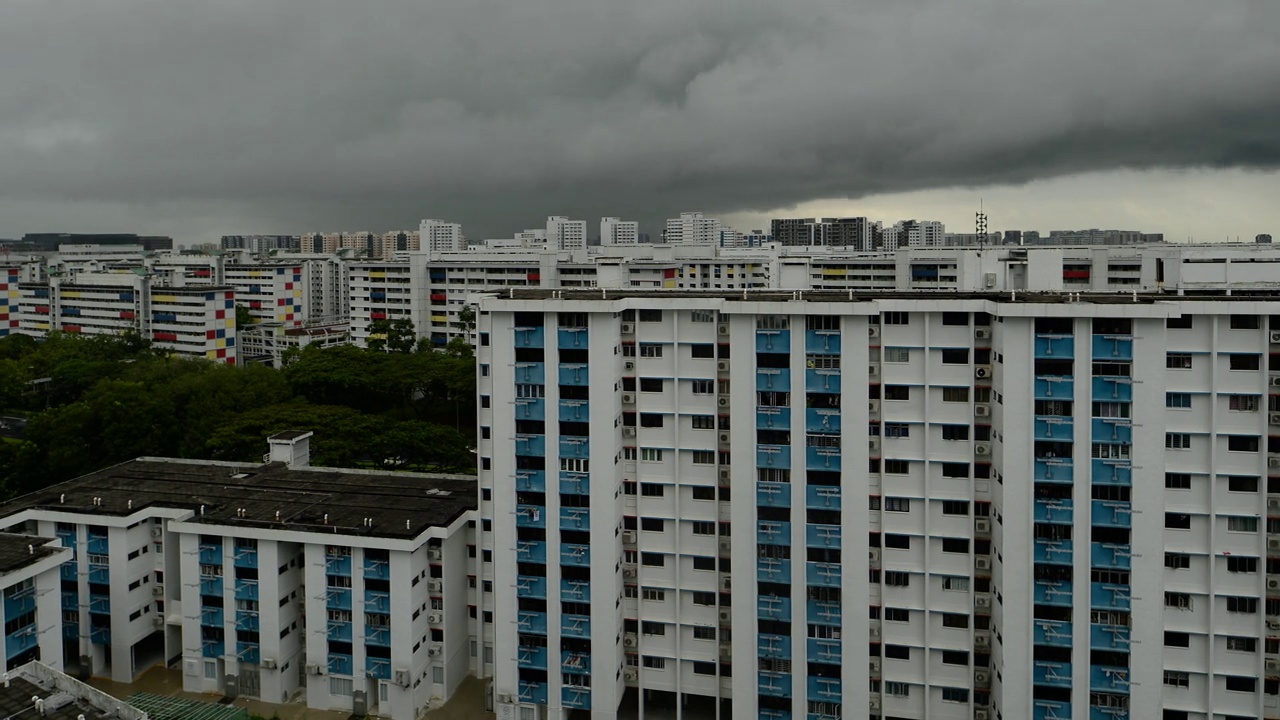 风暴降落在新加坡住宅区的时间间隔视频下载