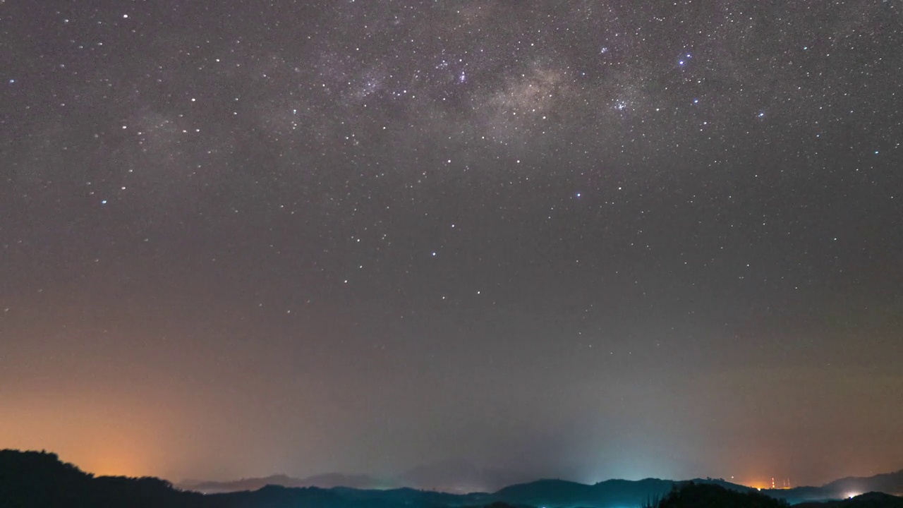 壮丽银河星空景观的时间流逝，大自然星空的神奇之星。视频素材