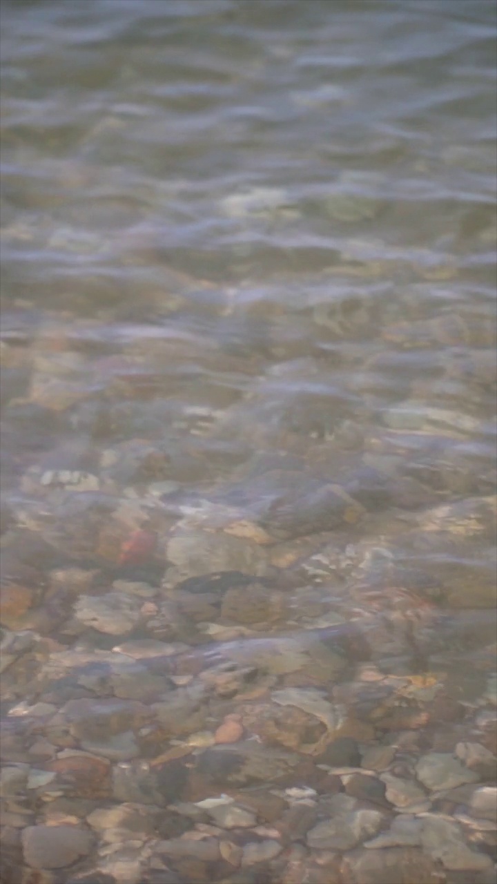 清澈的水，石底。视频素材