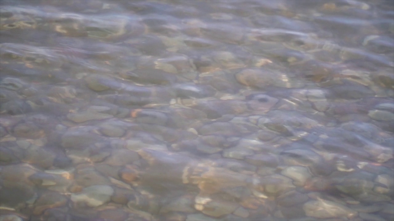 清澈的水，石底。视频素材