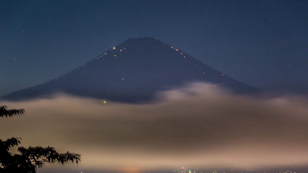 从东美山口到富士山的灯光视频下载