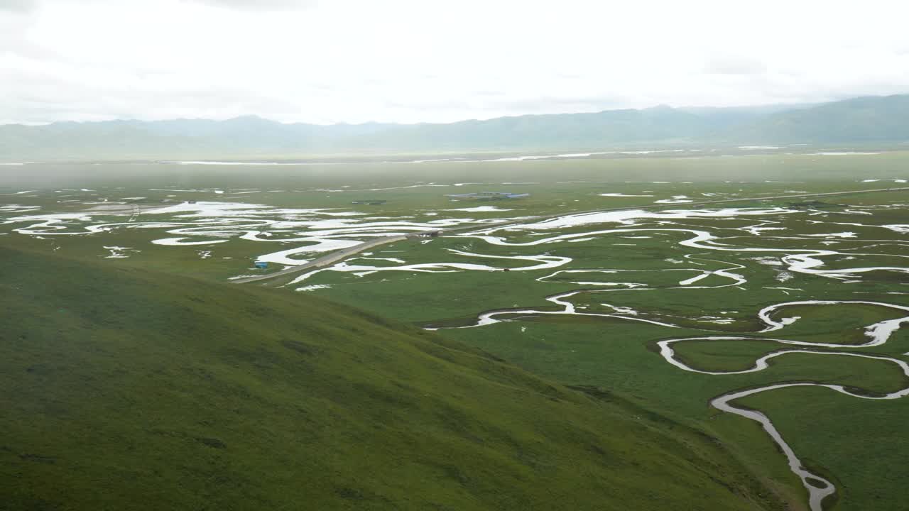 甘肃阿旺仓湿地的全景图视频素材