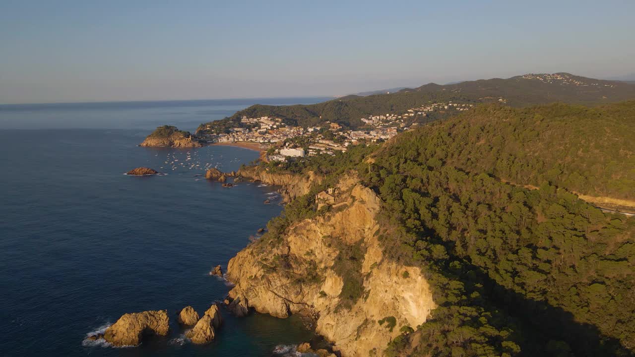 托萨德马尔海岸的风景，壮丽的景色，自然，4k视频素材