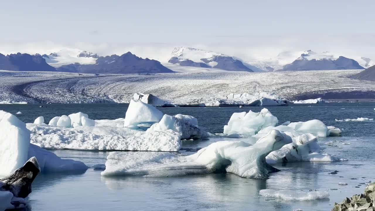 Jokulsarlon泻湖和冰山，冰岛视频素材