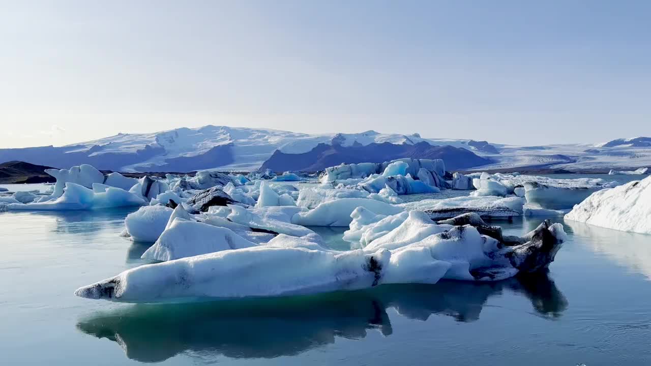 Jokulsarlon泻湖和冰川，冰岛视频素材