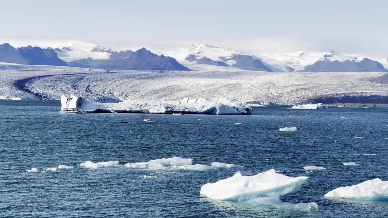 Jokulsarlon泻湖和冰山，冰岛视频素材