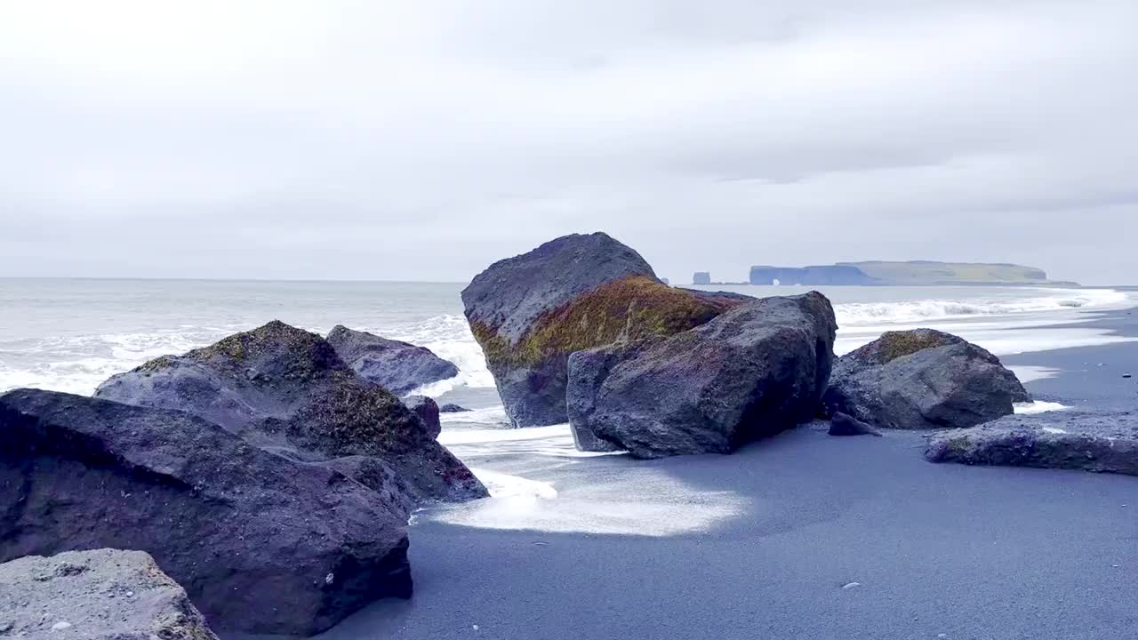 冰岛Reynisfjara海滩视频素材