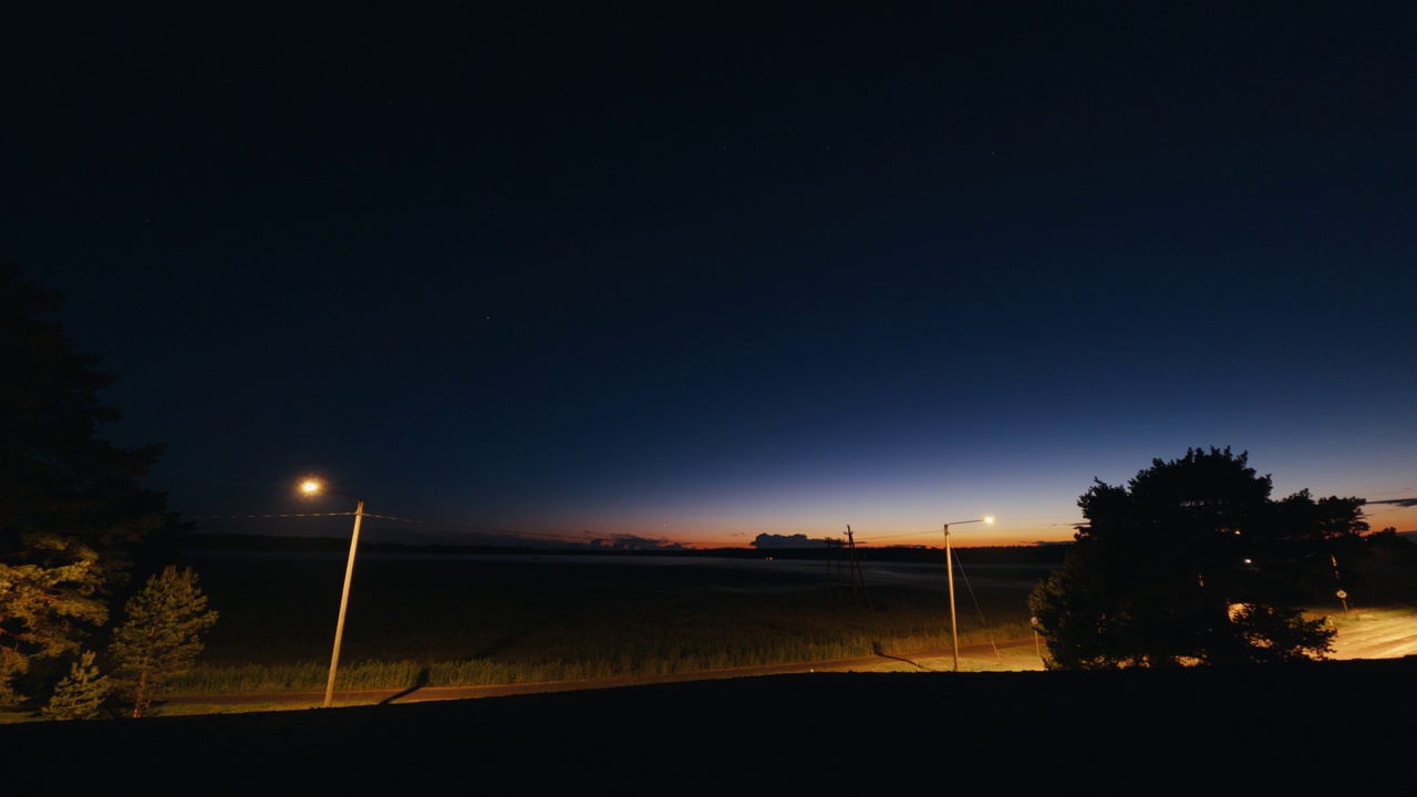 傍晚到夜晚的时间流逝，夕阳美景，白天自然流逝视频素材