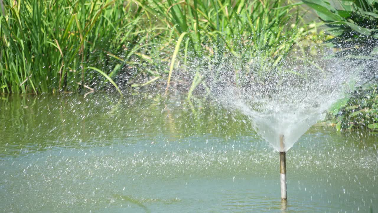 植物园池塘里的喷泉视频下载