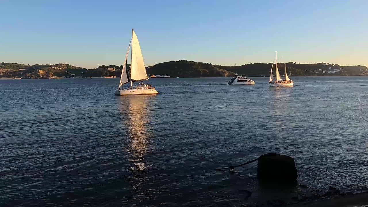 塔古斯河，里斯本河，特茹河，水视频素材