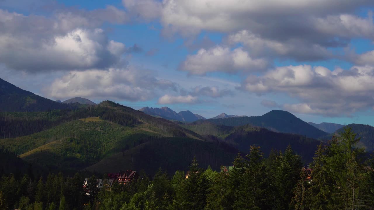 在塔特拉的扎科帕内的延时山脉-美丽的风景在夏天视频素材