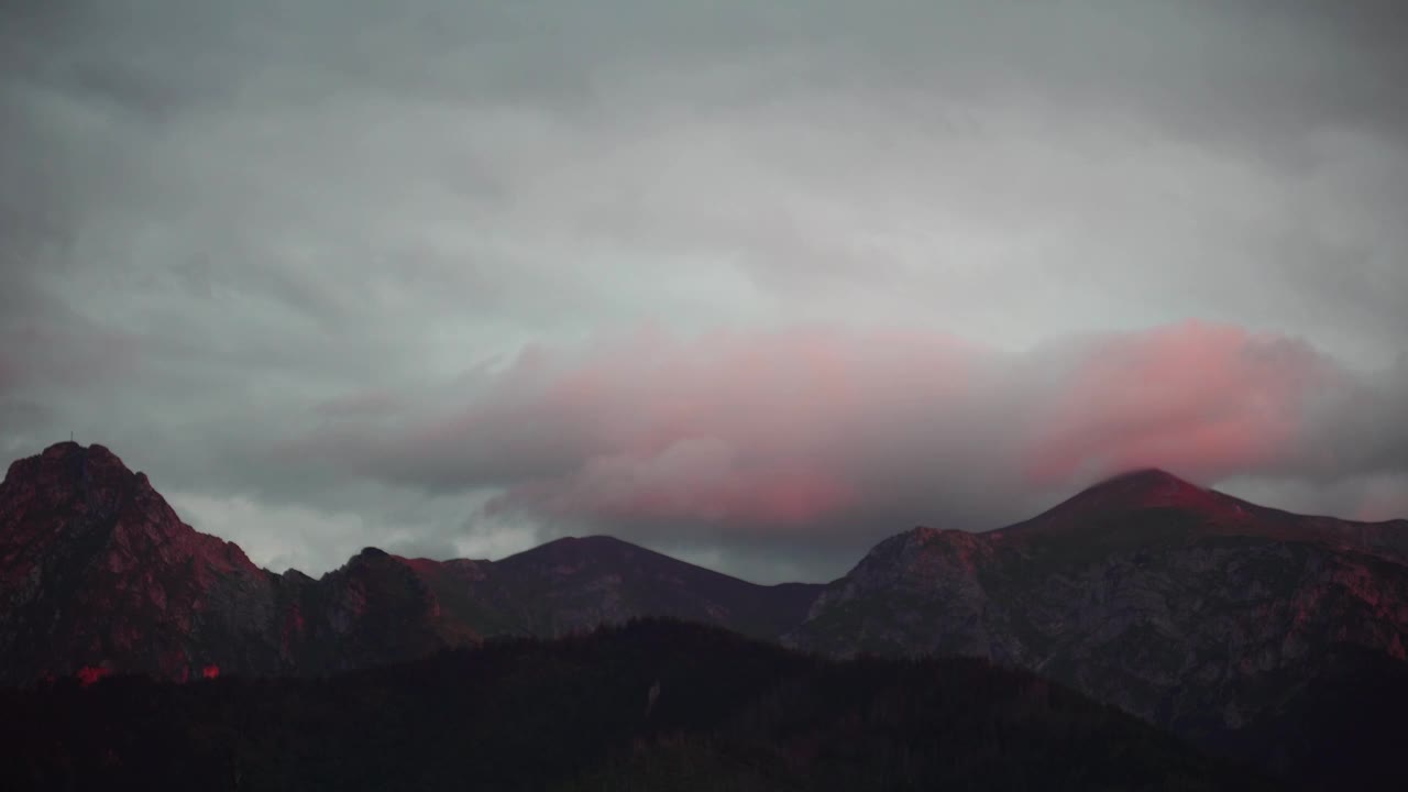 在塔特拉的扎科帕内的延时山脉-美丽的风景在夏天视频素材