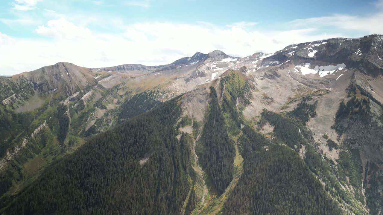 夏季科罗拉多州大理石的国库山森林和雪帽的航拍视频素材