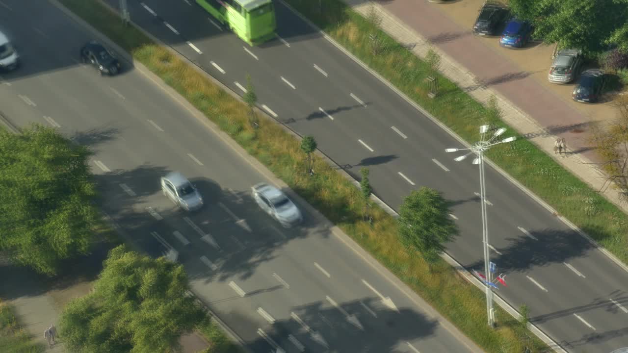 大城市道路交通鸟瞰图视频下载