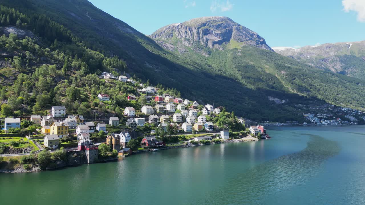 挪威，斯堪的纳维亚，维斯特兰，Hardanger峡湾的Odda村视频素材